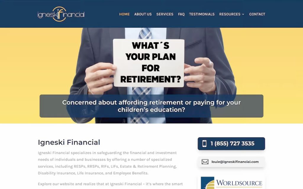 Igneski Financial — website by MX Web Solutions