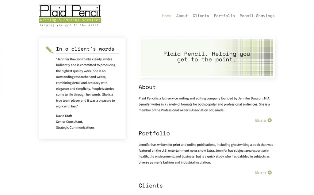 Plaid Pencil — website by MX Web Solutions