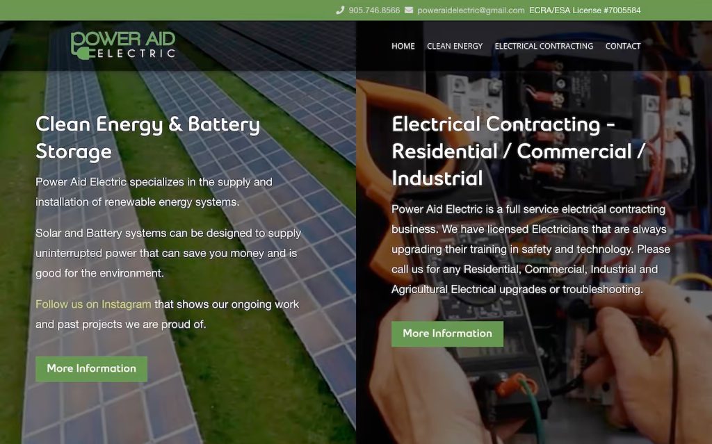 Power Aid Electric — website by MX Web Solutions