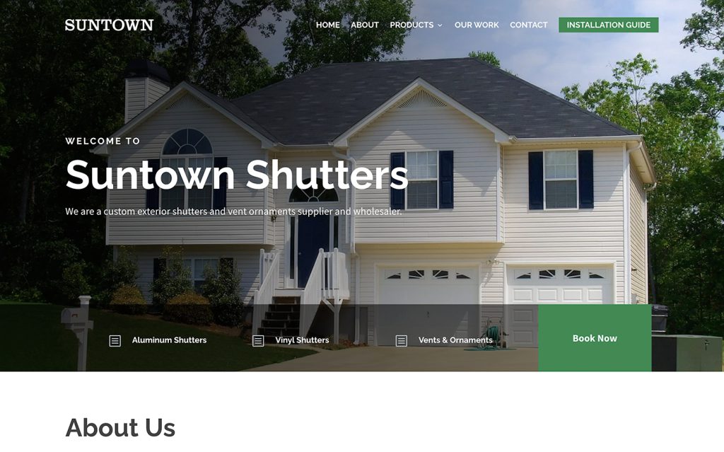 Suntown Shutters — website by MX Web Solutions