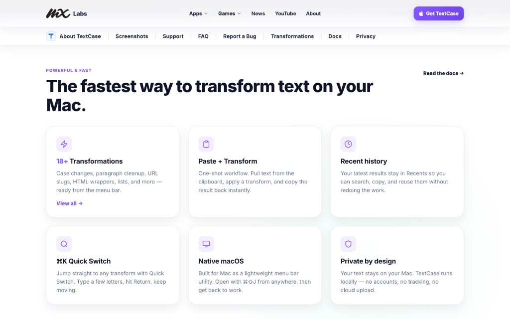 TextCase product website