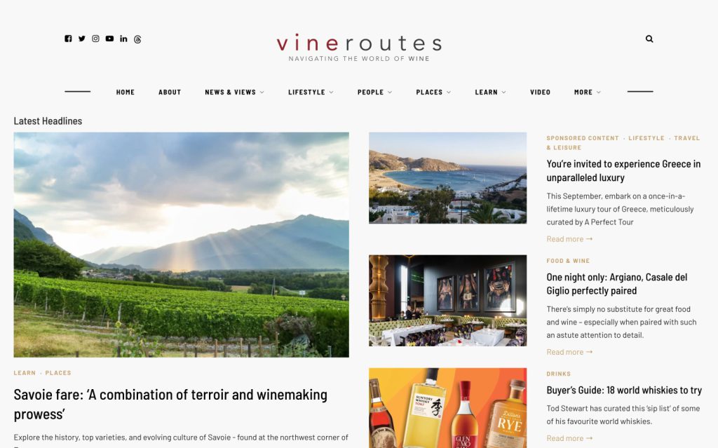 VineRoutes — website by MX Web Solutions
