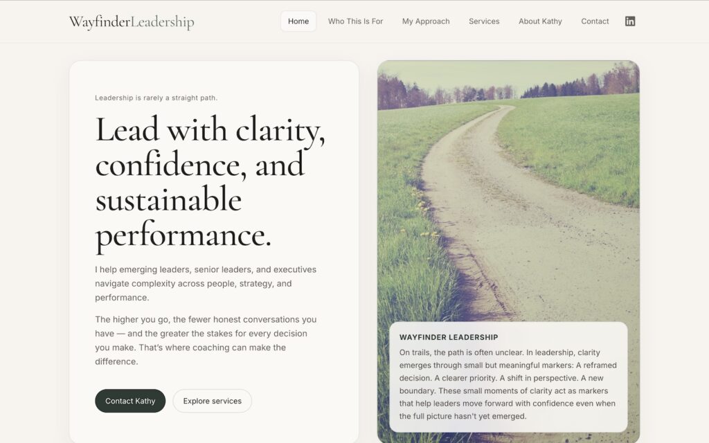 Wayfinder Leadership website
