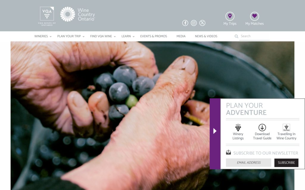Wine Country Ontario — website by MX Web Solutions